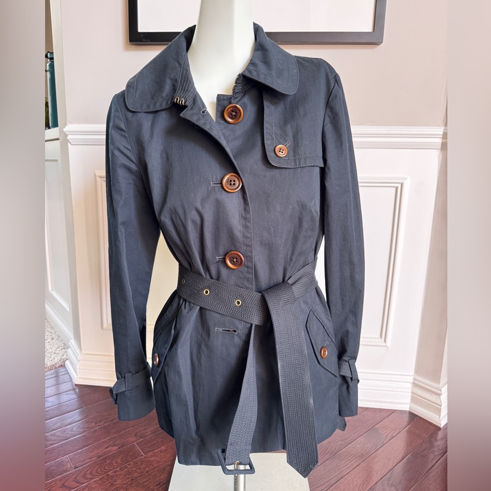 EUC! Jcrew Women's Navy Belted Jacket